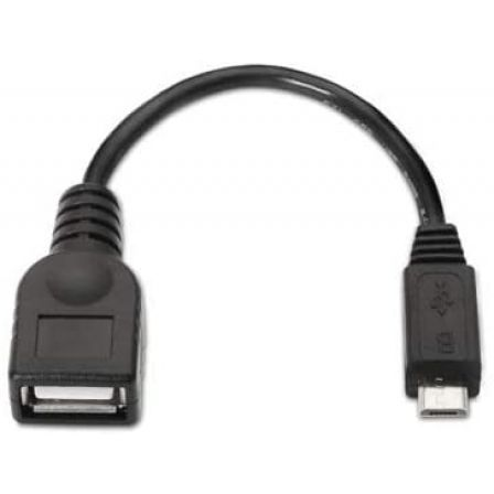 NANO CABLE Cable USB 2.0 OTG Micro USB B Macho a USB A Hembra 0,15m Negro